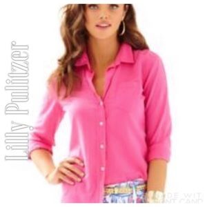 Lilly Pulitzer Hot Pink Button Down Shirt